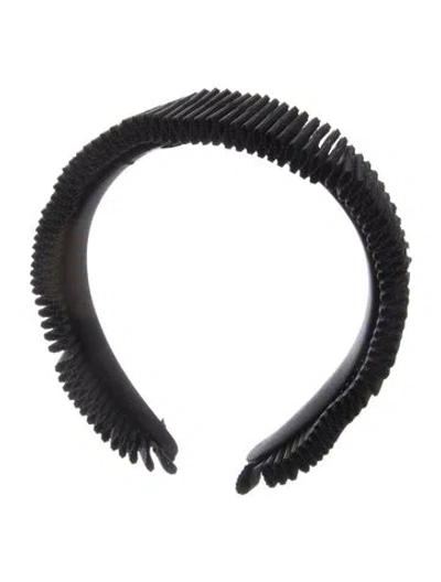 Pre-owned Eugenia Kim Black Pleated Accordion Style Headband