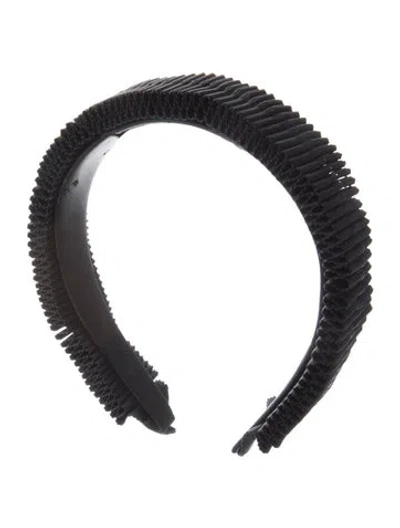 Pre-owned Eugenia Kim Black Pleated Accordion Style Headband