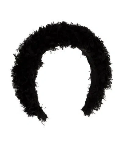 Pre-owned Eugenia Kim Black Ruffled Hairband W/tags