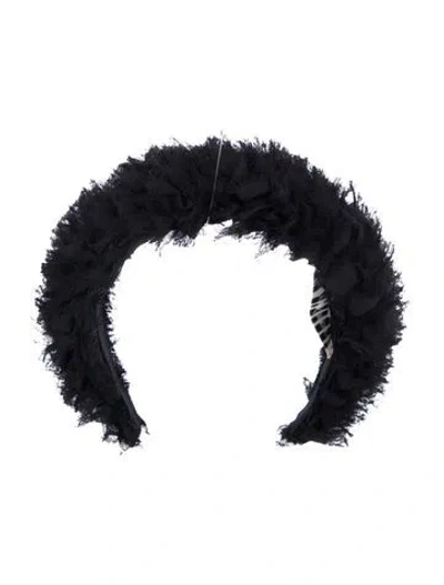 Pre-owned Eugenia Kim Black Ruffled Hairband W/tags