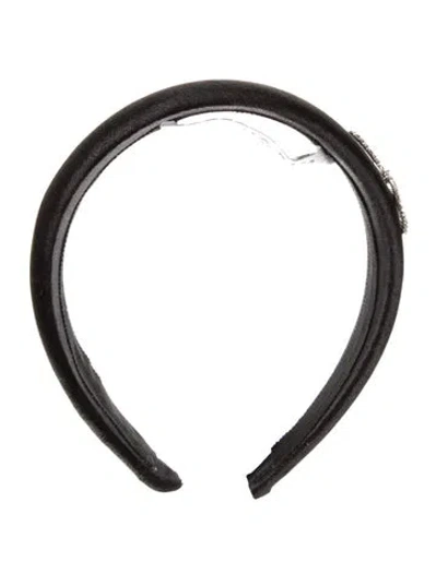 Pre-owned Eugenia Kim Black Satin Crystal  Headband W/tags