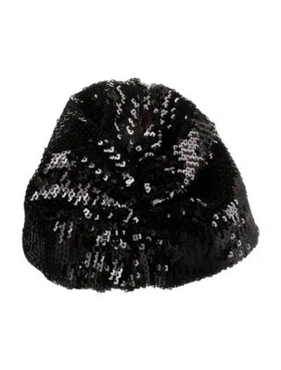 Pre-owned Eugenia Kim Black Sequins Beret