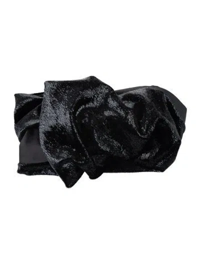 Pre-owned Eugenia Kim Black Velvet Felt Cross Body Headband