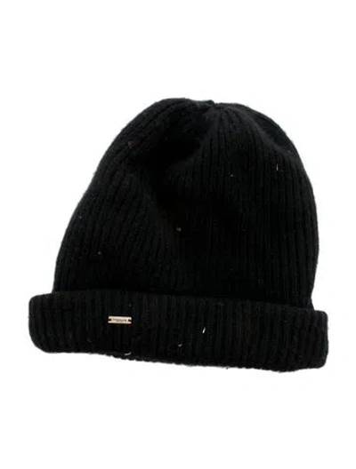 Pre-owned Eugenia Kim Black Wool Ribbed Beanie
