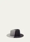 Eugenia Kim Blaine Color Block Wool Fedora In Gray Charcoal