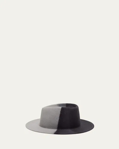 Eugenia Kim Blaine Color Block Wool Fedora Hat In Black