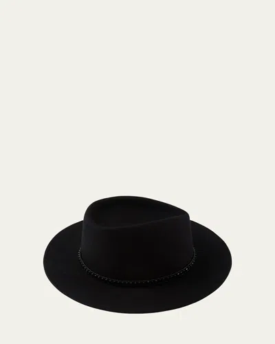 EUGENIA KIM BLAINE EMBELLISHED BAND WOOL FEDORA
