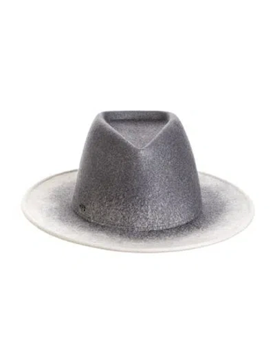 Pre-owned Eugenia Kim Blaine Gradient Print Fedora Crafted From Wool Felt And Features A Unique Spray Painted Gradient Eff In Gray