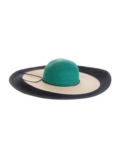 Pre-owned Eugenia Kim Blue Pattern Print Fedora Hat W/tags