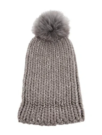 Pre-owned Eugenia Kim Braided Beanie In Gray
