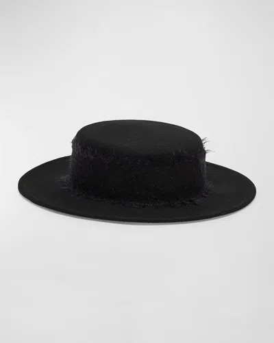 Eugenia Kim Brigitte Wool Boater Hat In Black