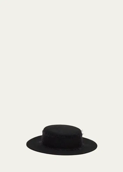 Eugenia Kim Brigitte Wool Boater Hat In Black