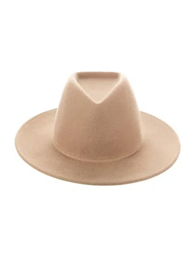 Pre-owned Eugenia Kim Brown Fedora Hat Wool Felt With Tags