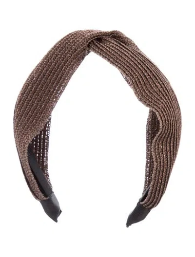 Pre-owned Eugenia Kim Brown Metallic Headband