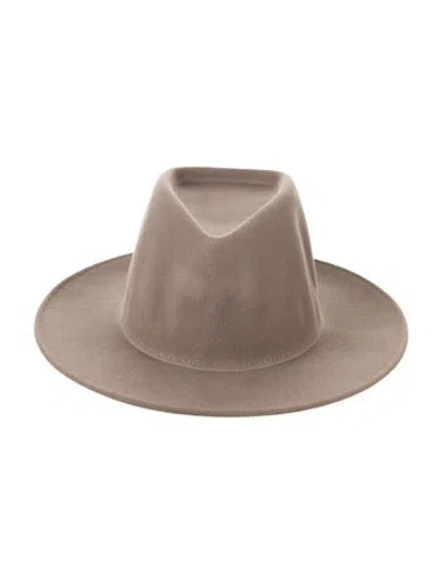 Pre-owned Eugenia Kim Brown Suede Felt Fedora Hat W/tags
