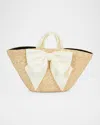 Eugenia Kim Carlotta Straw Bow Tote Bag In Natural
