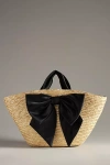Eugenia Kim Carlotta Satin-trimmed Straw Tote In Black