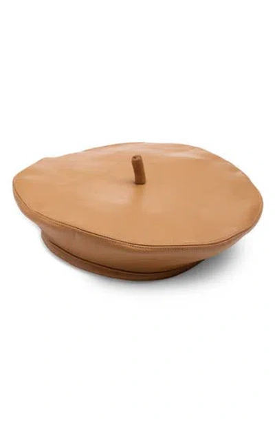 Eugenia Kim Carter Leather Beret In Camel