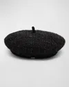 Eugenia Kim Carter Sparkly Tweed Beret In Black