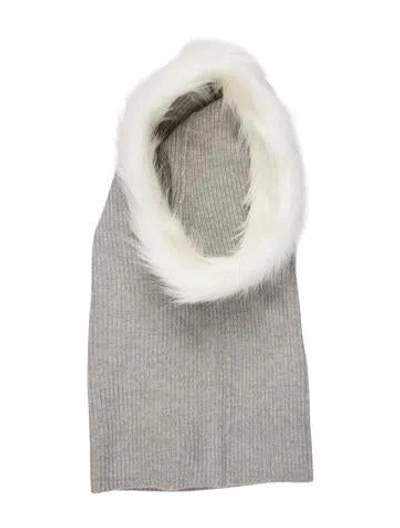 Pre-owned Eugenia Kim Cashmere Faux Fur Balaclava In Gray
