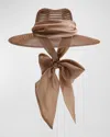 Eugenia Kim Cassidy Fedora With Organza Scarf In Chocolate