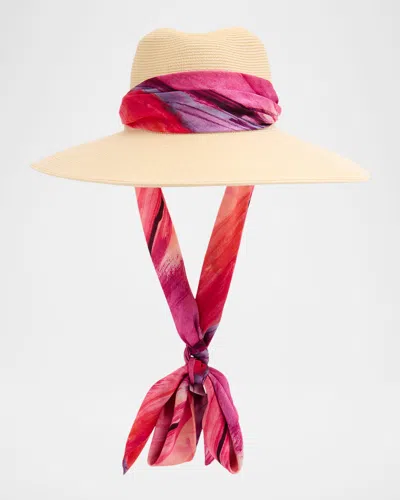 Eugenia Kim Cassidy Fedora With Organza Scarf In Neutral