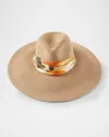 Eugenia Kim Cassidy Fedora With Organza Scarf In Sand