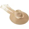 Eugenia Kim Cassidy Packable Straw Fedora In Sand/gold