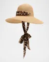 Eugenia Kim Cassidy Paper Hat W/ Scarf In Sand