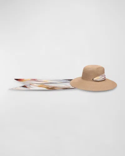 Eugenia Kim Cassidy Paper Straw Large-brim Hat In Brown