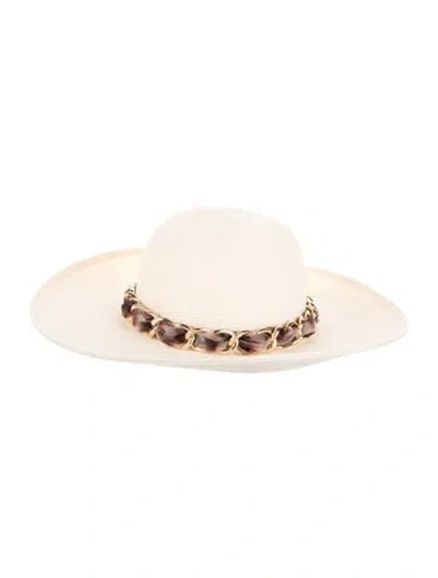 Pre-owned Eugenia Kim Chain-link Accent Sun Hat In Neutral