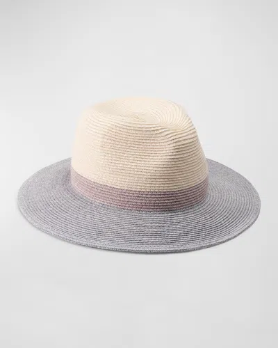 Eugenia Kim Courtney Color-block Straw Fedora In Blue