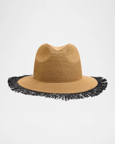 Eugenia Kim Courtney Fringed Packable Fedora In Brown