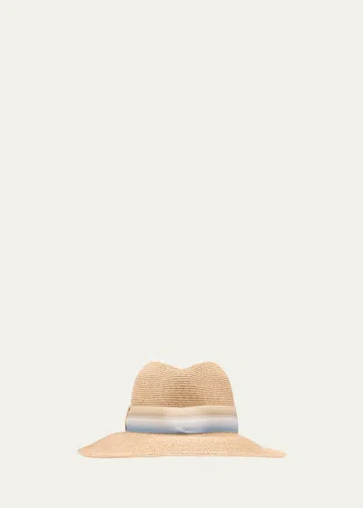 Eugenia Kim Courtney Hemp Fedora With Striped Band In Neutral