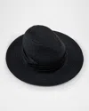 Eugenia Kim Courtney Hemp Straw Fedora Hat In Black