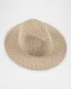 Eugenia Kim Courtney Hemp Straw Fedora Hat In Natural Gold