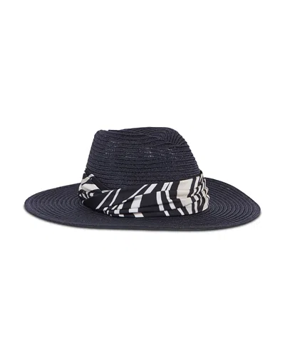 Eugenia Kim Courtney Packable Straw Fedora In Black