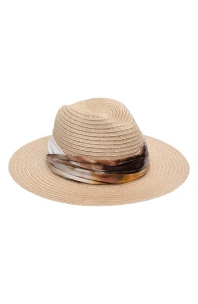 Eugenia Kim Courtney Packable Straw Fedora In Neutral