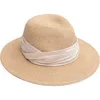 Eugenia Kim Courtney Straw Fedora With Twisted Band In Sand