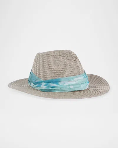 Eugenia Kim Courtney Sash Woven Packable Fedora In Gray