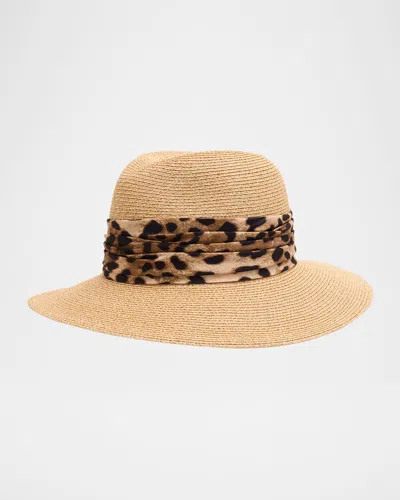 Eugenia Kim Courtney Woven Paper Fedora In Sand