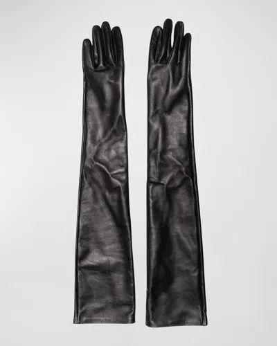 Eugenia Kim Cruella Leather Opera Gloves In Black