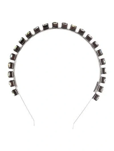 Pre-owned Eugenia Kim Crystal Embellished Headband In Silver