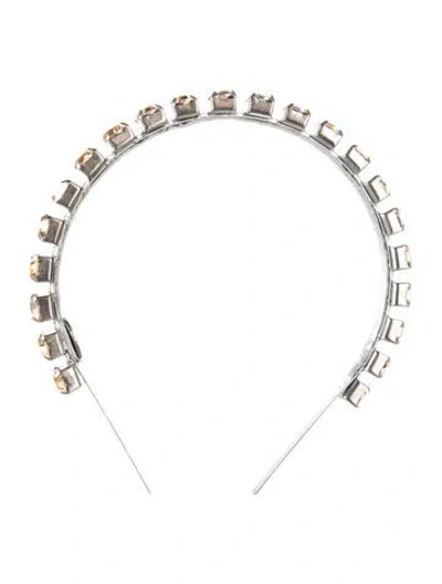 Pre-owned Eugenia Kim Crystal Embellished Headband In Silver
