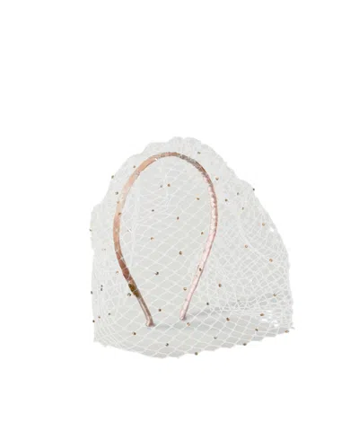 Eugenia Kim Crystal Fishnet Headband In White