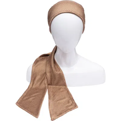 Eugenia Kim Crystal Mesh Headscarf In Brown