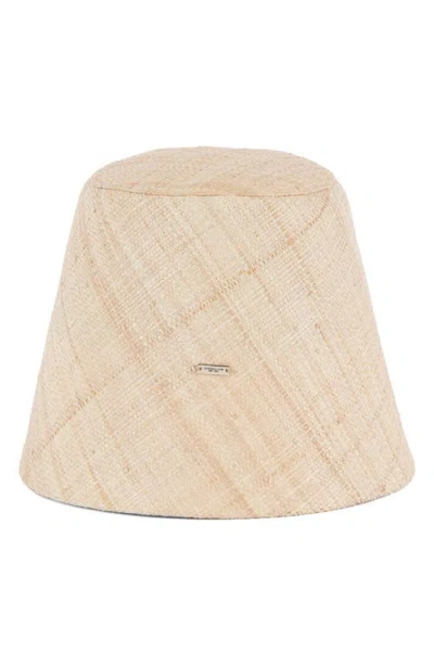 Eugenia Kim Ella Raffia Packable Upf 50+ Bucket Hat In Neutral