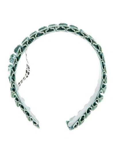 Pre-owned Eugenia Kim Embellished Head Band In Green