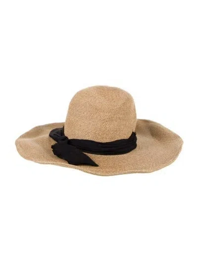 Pre-owned Eugenia Kim Embellished Raffia Fedora In Neutral