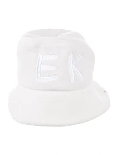 Pre-owned Eugenia Kim Embroidered White Bucket Hat
